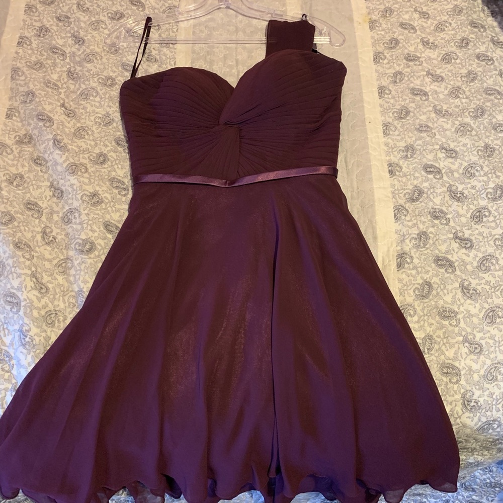 Purple Mini Strapless Dress